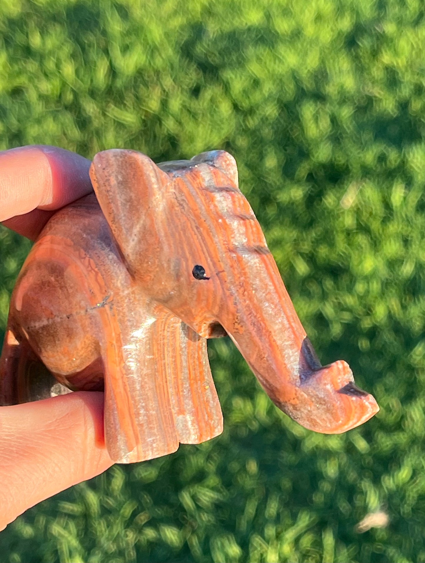 Banded Aragonite and Calcite Elephants