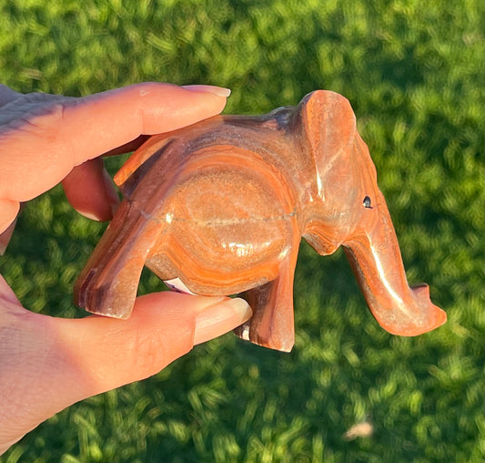 Banded Aragonite and Calcite Elephants