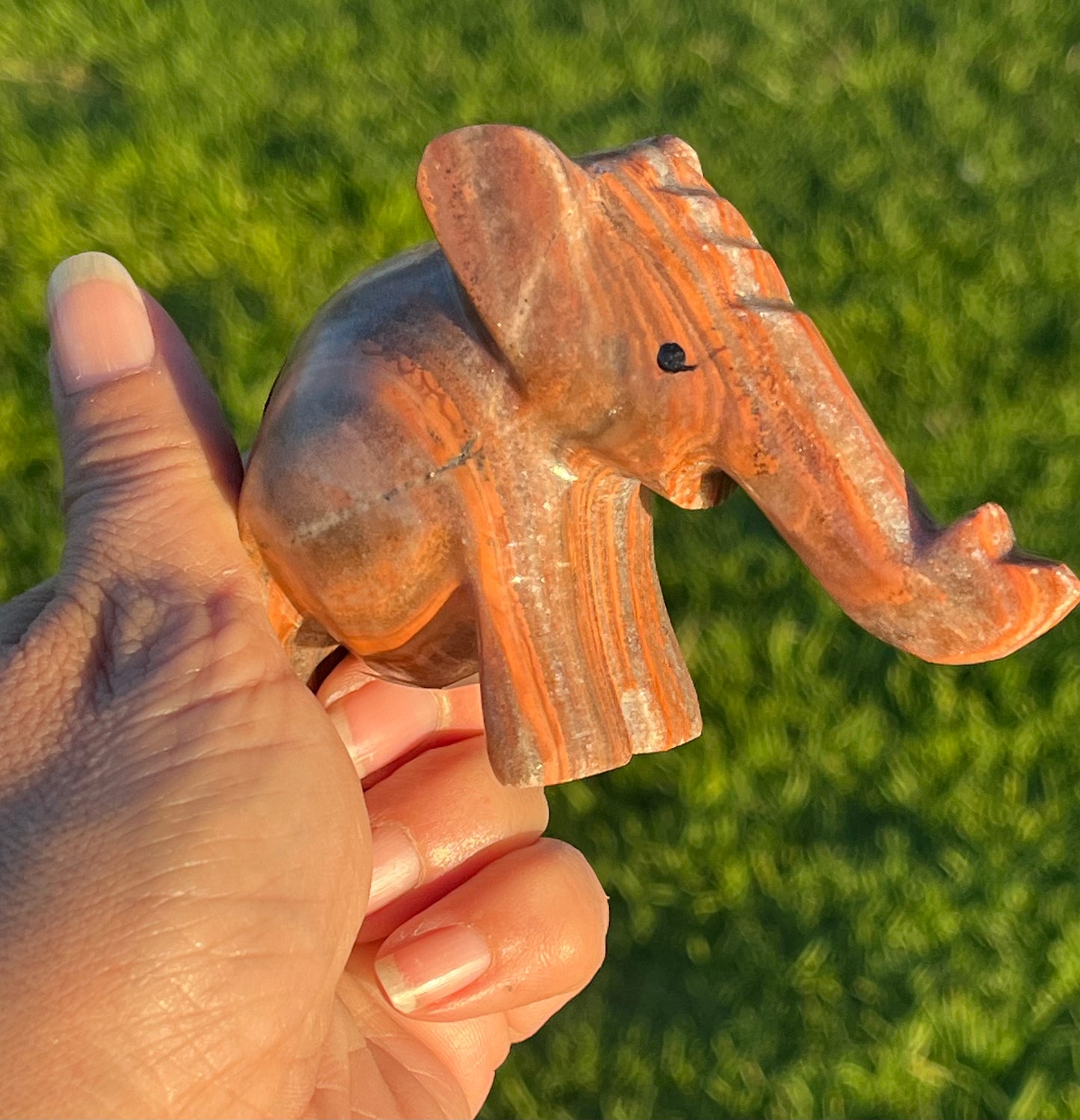 Banded Aragonite and Calcite Elephants