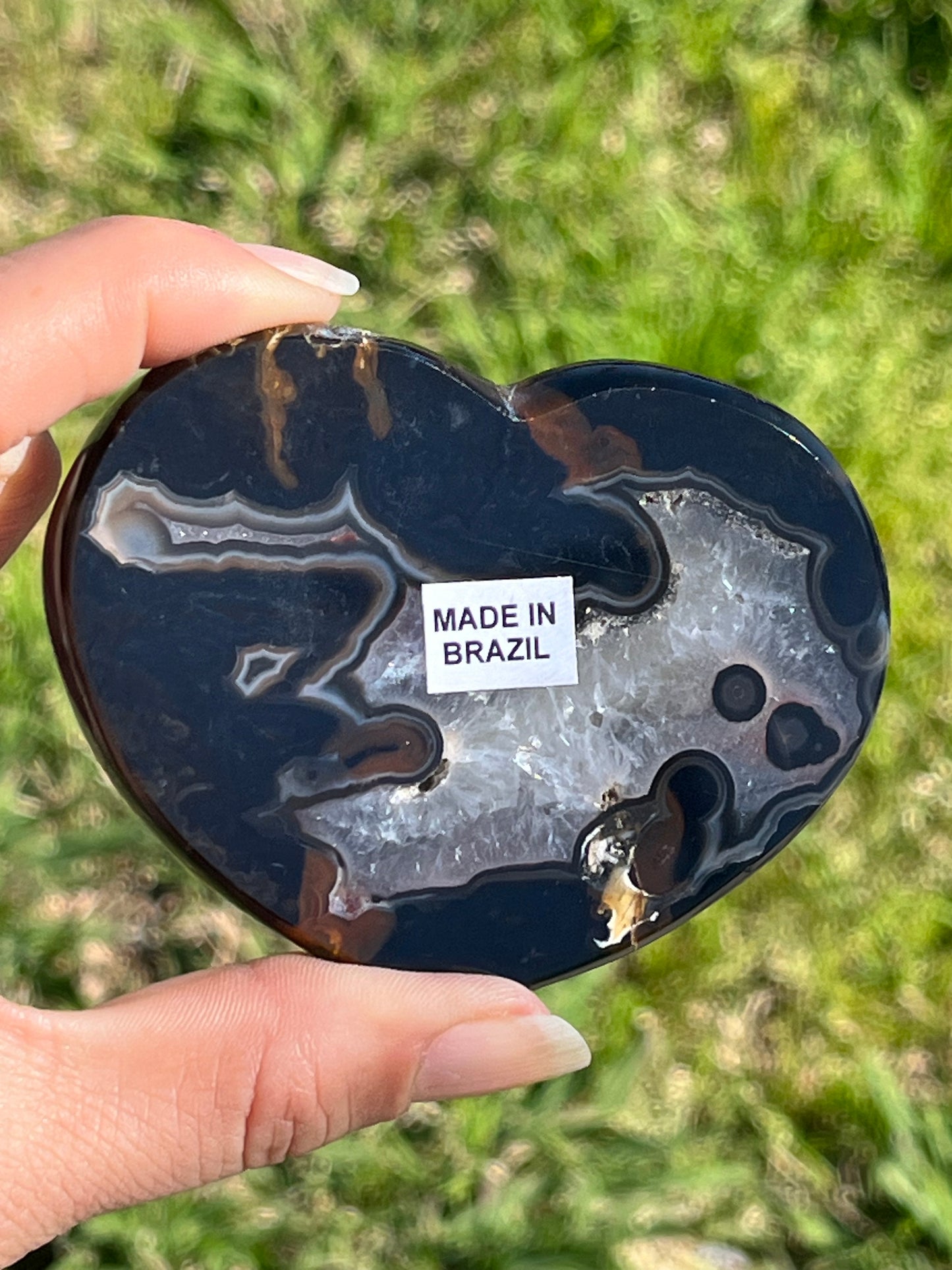 Agate Hearts on Stands