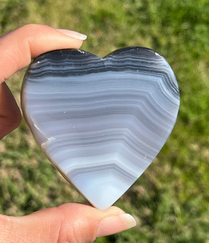 Agate Hearts on Stands