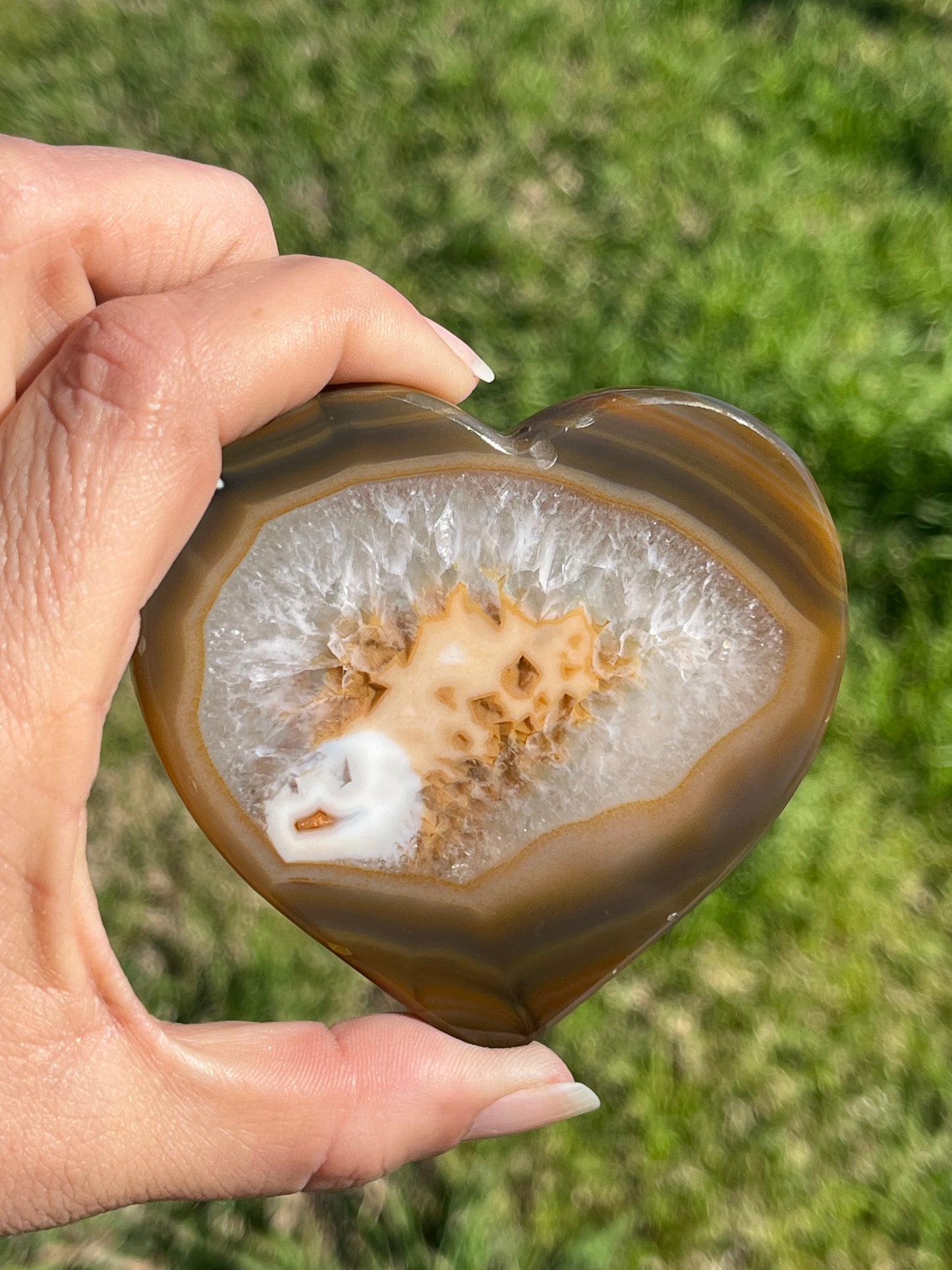 Agate Hearts on Stands