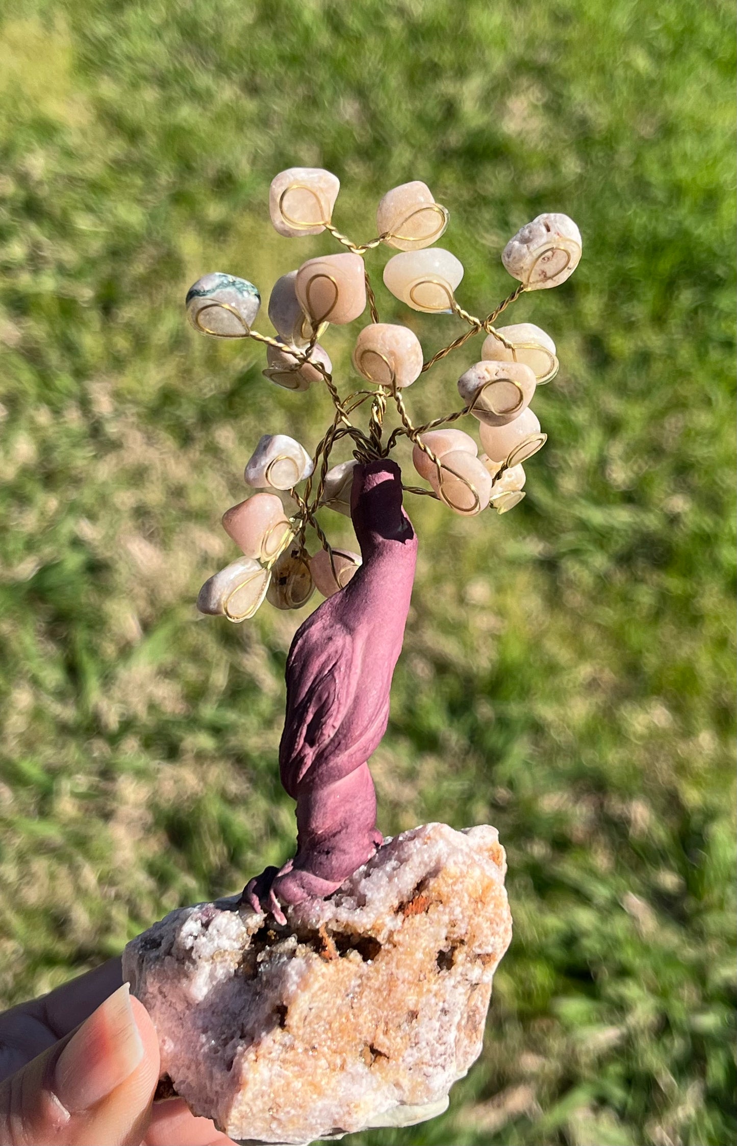 Bonsai Pink Amethyst Trees on Amethyst Base