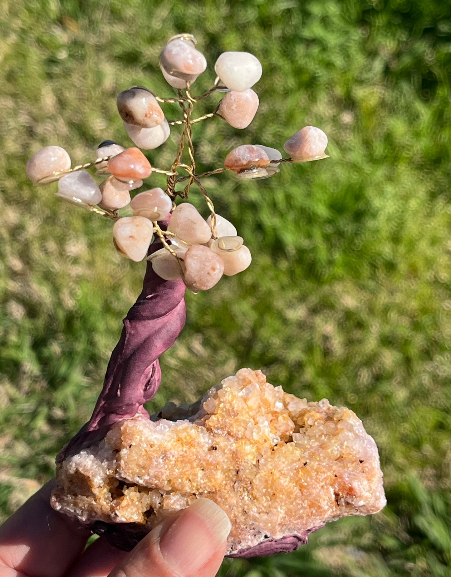 Bonsai Pink Amethyst Trees on Amethyst Base