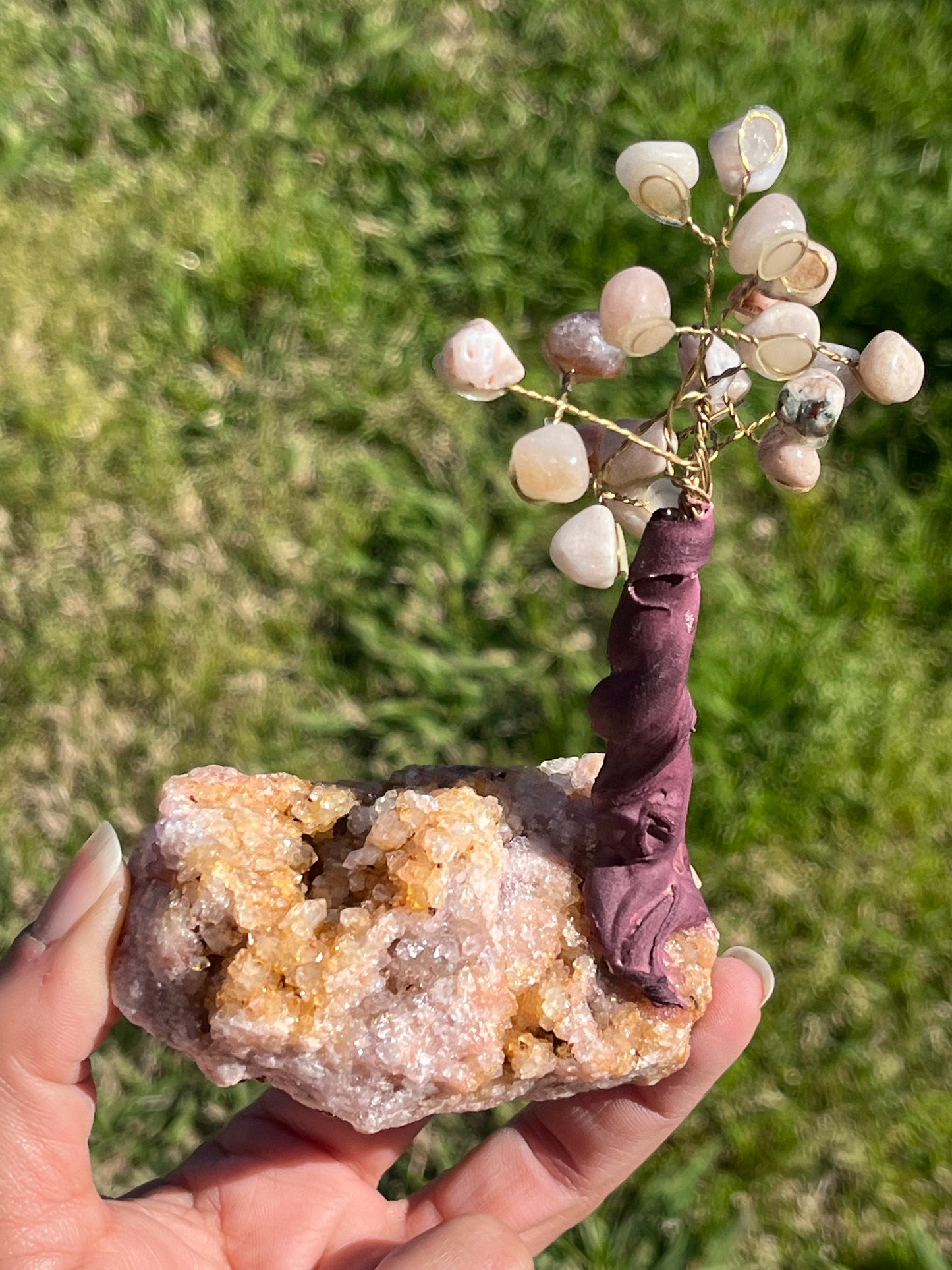 Bonsai Pink Amethyst Trees on Amethyst Base