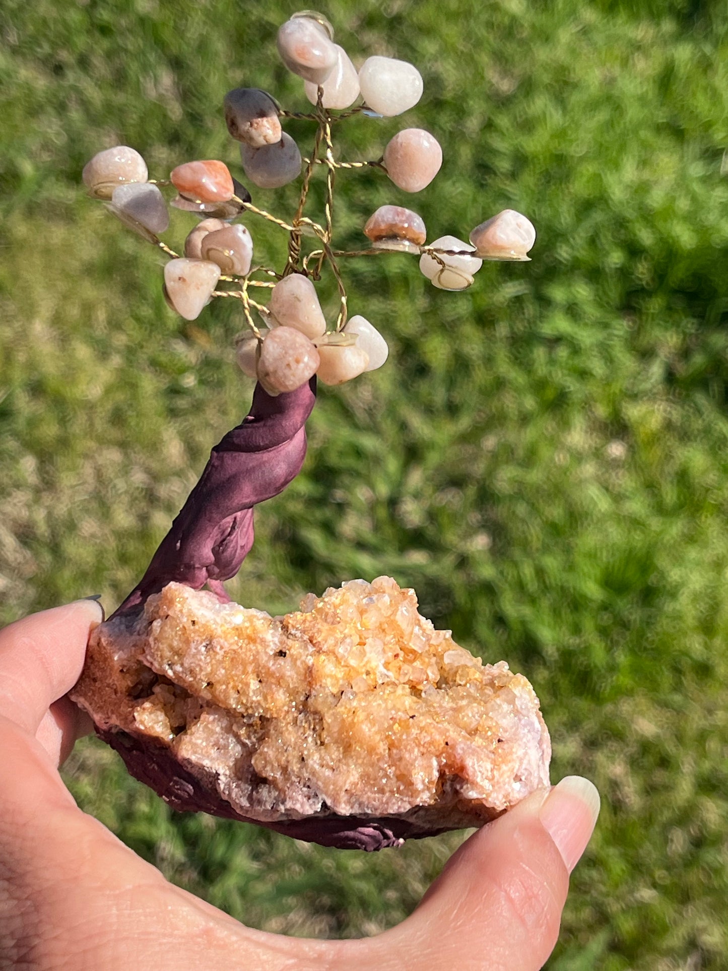 Bonsai Pink Amethyst Trees on Amethyst Base