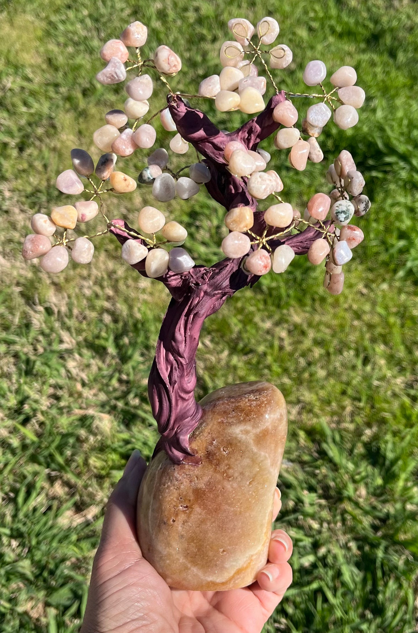 Bonsai Pink Amethyst Trees on Amethyst Base