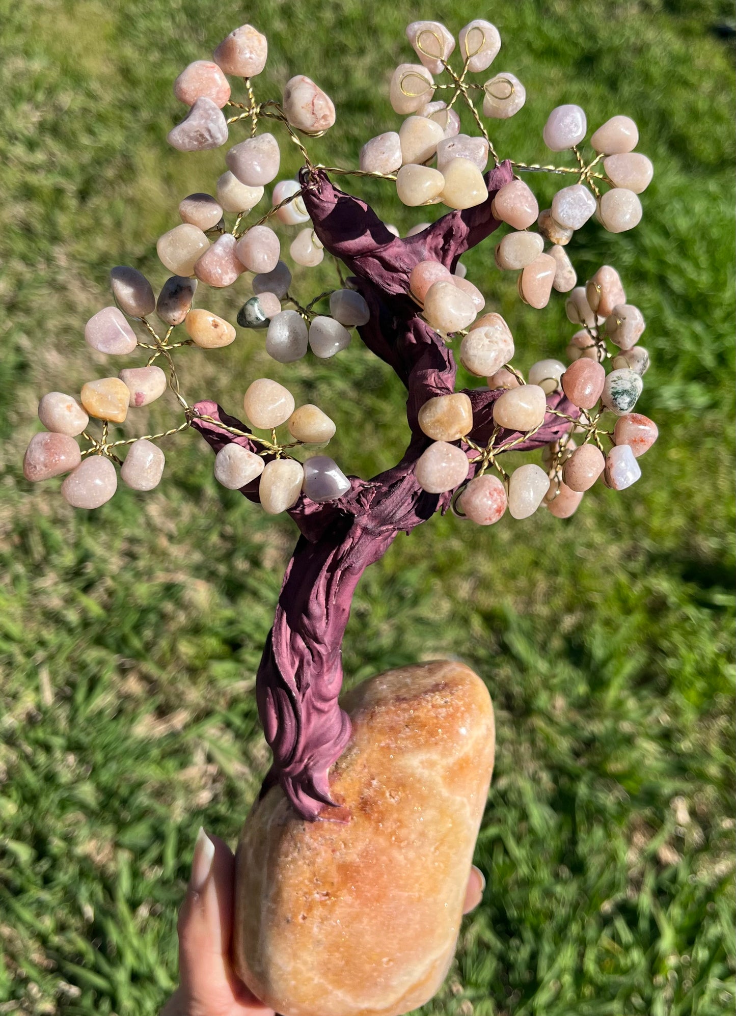 Bonsai Pink Amethyst Trees on Amethyst Base