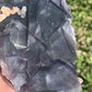 Rare Teal Blue with Purple Border Fluorite Specimen with Peach Stilbite