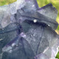 Rare Teal Blue with Purple Border Fluorite Specimen with Peach Stilbite