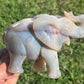 Agate Elephant with Druzy Amethyst