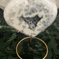 White Agate Heart on Stand