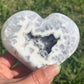 White Agate Heart on Stand