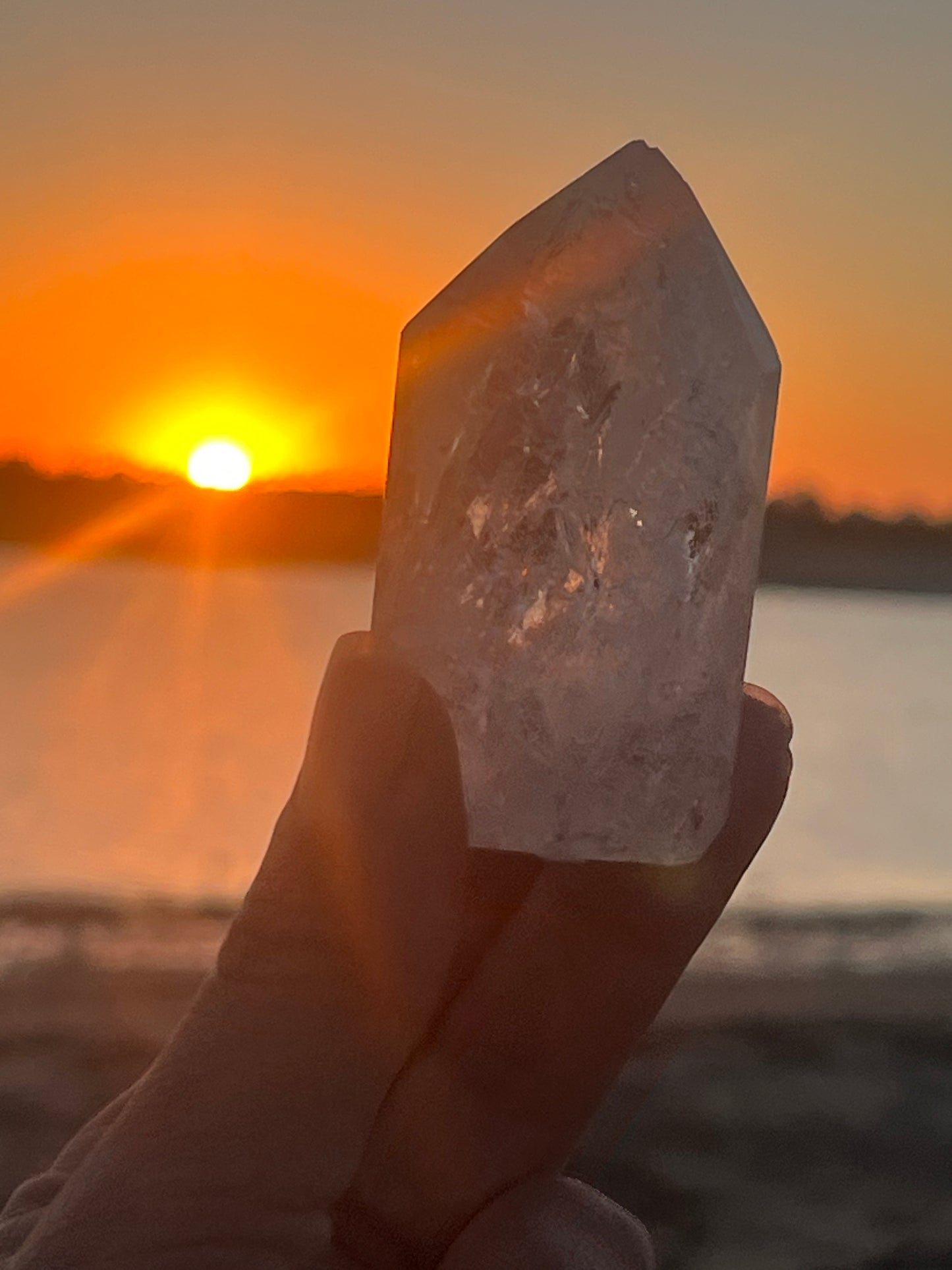 Fire and Ice Crackle Quartz Points