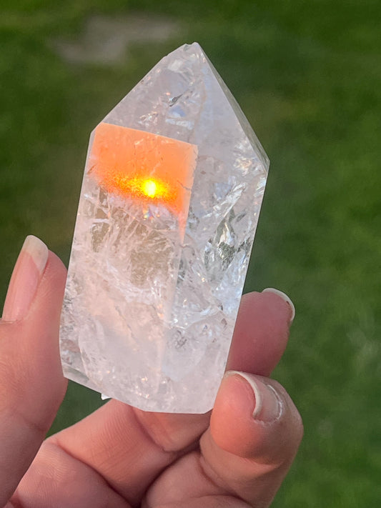 Fire and Ice Crackle Quartz Points