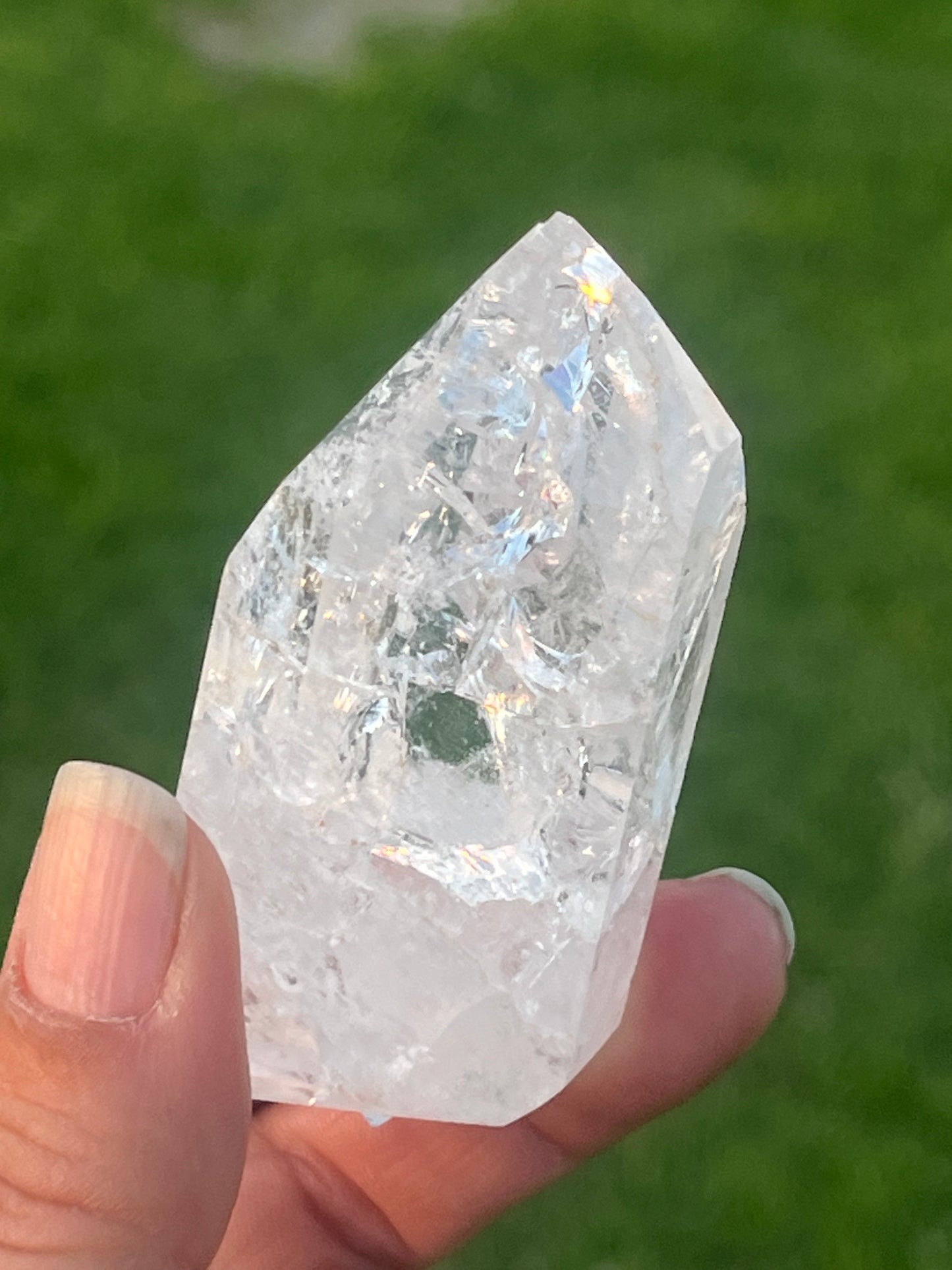 Fire and Ice Crackle Quartz Points