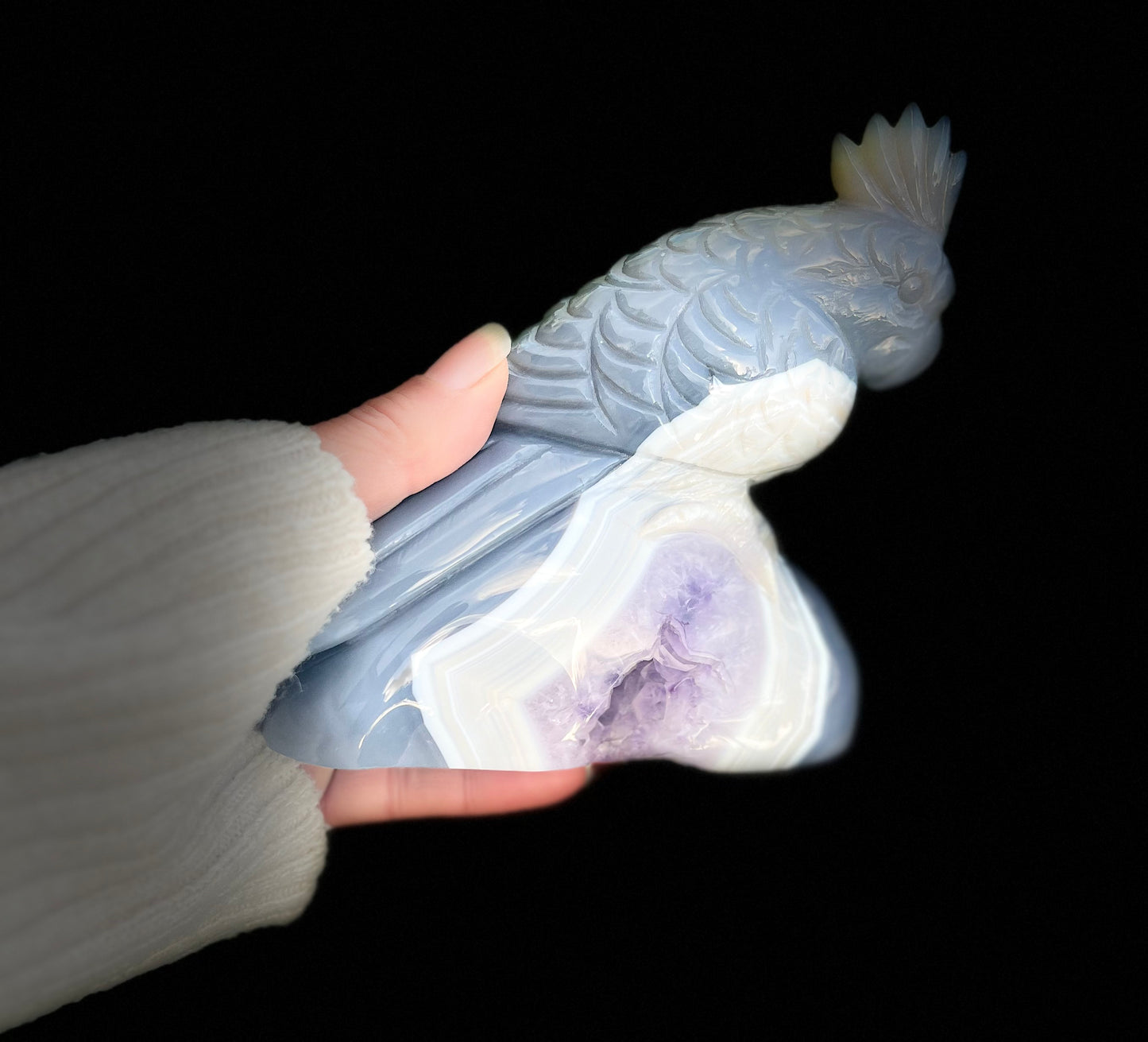 Agate and Amethyst Cockatoo Bird (XL) from Brazil