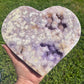 XXL Pink Amethyst with Druzy Amethyst Heart