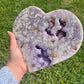 XXL Pink Amethyst with Druzy Amethyst Heart