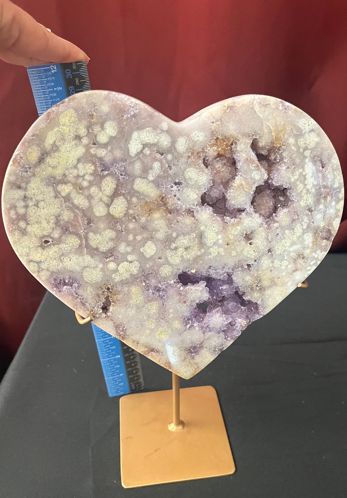 XXL Pink Amethyst with Druzy Amethyst Heart