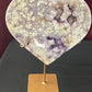 XXL Pink Amethyst with Druzy Amethyst Heart