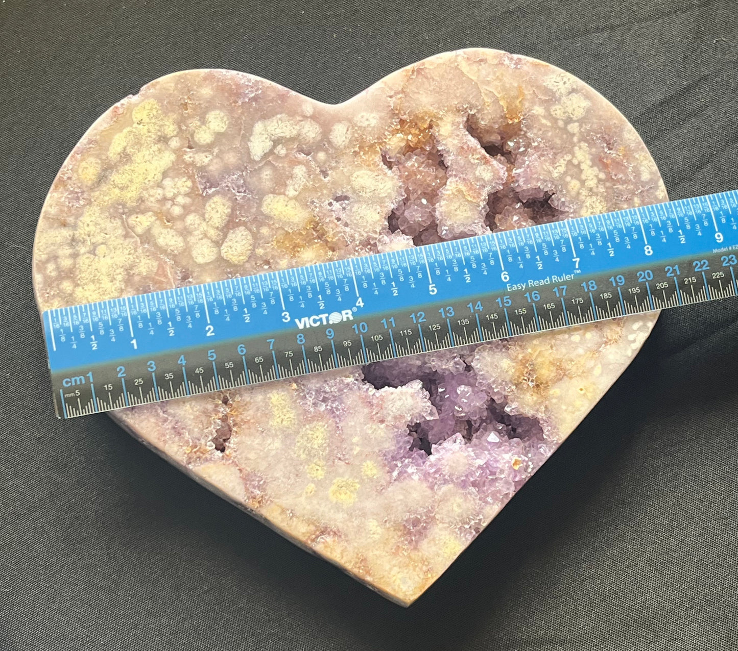 XXL Pink Amethyst with Druzy Amethyst Heart