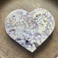 XXL Pink Amethyst with Druzy Amethyst Heart