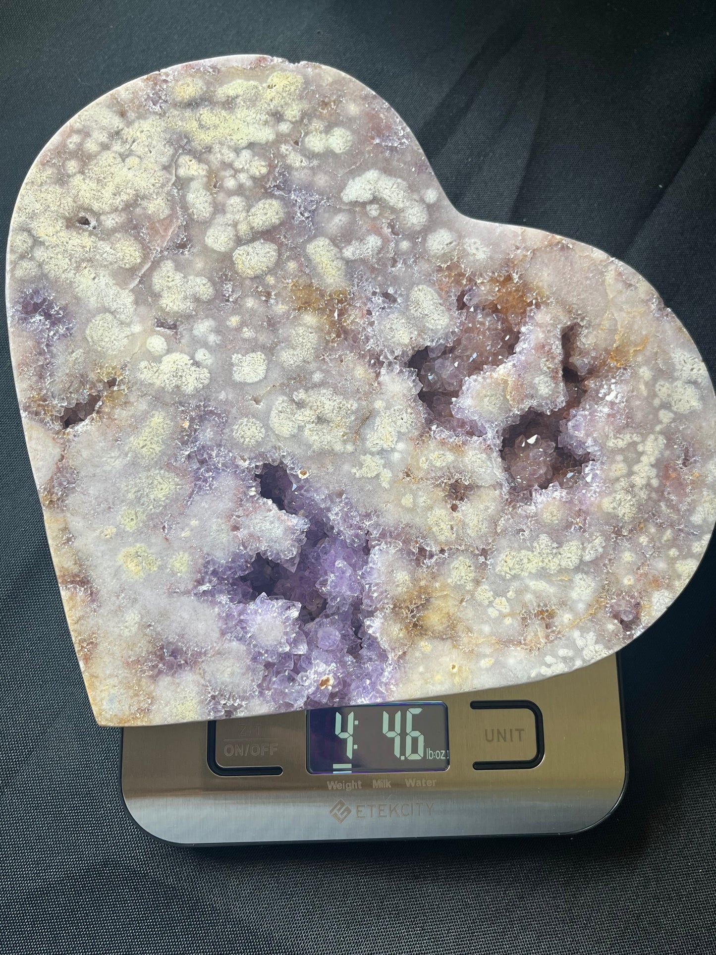 XXL Pink Amethyst with Druzy Amethyst Heart