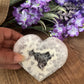 White Agate Heart on Stand