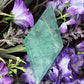 High Quality Green Fluorite Diamond on Gold Stand (sm)