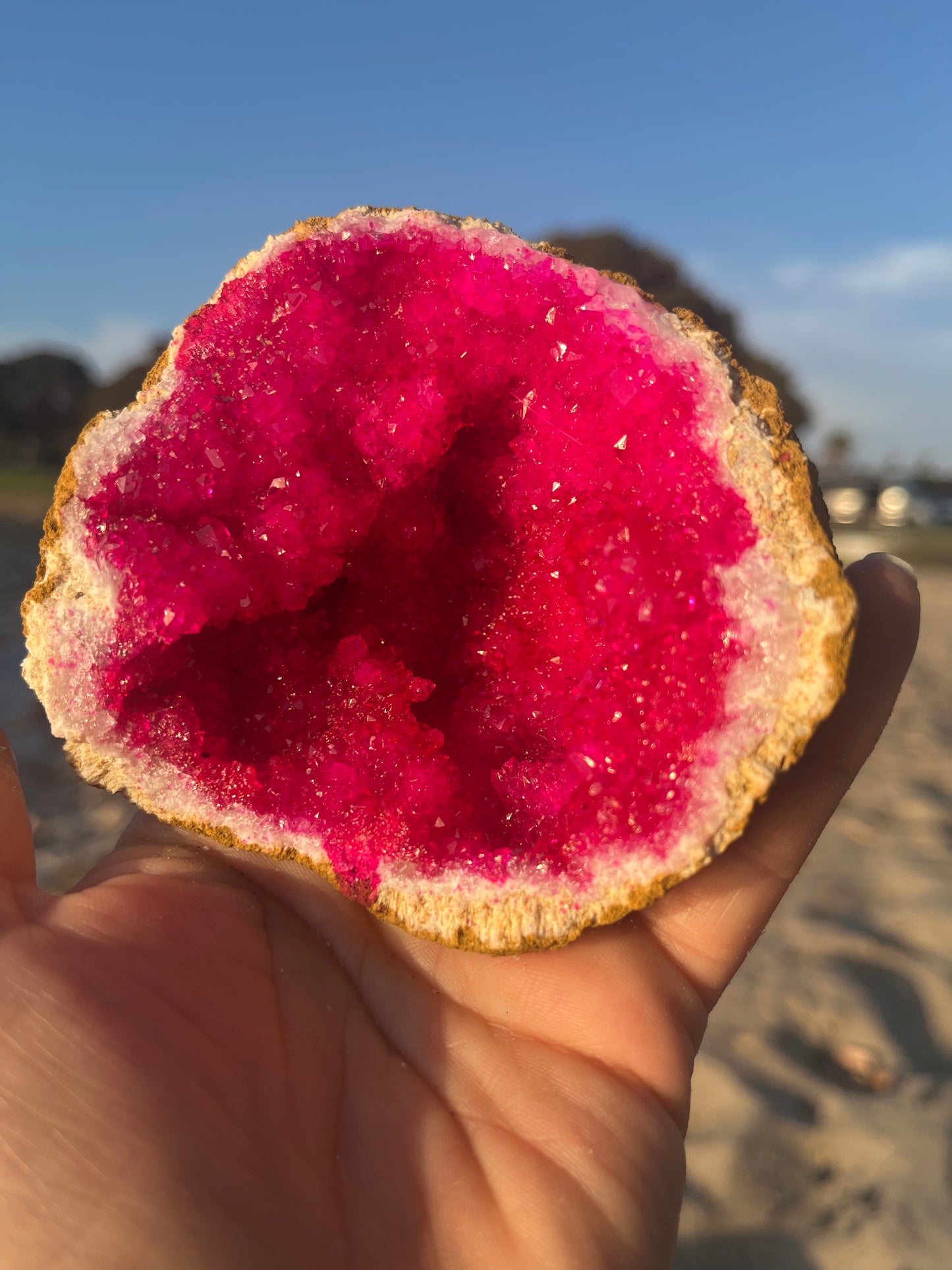 Hot Pink dyed Geode