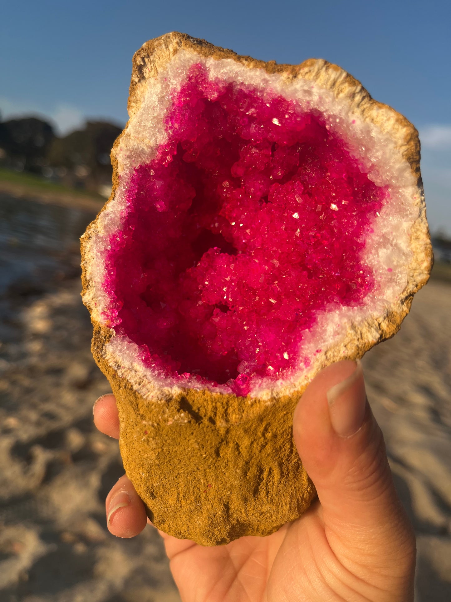 Hot Pink dyed Geode