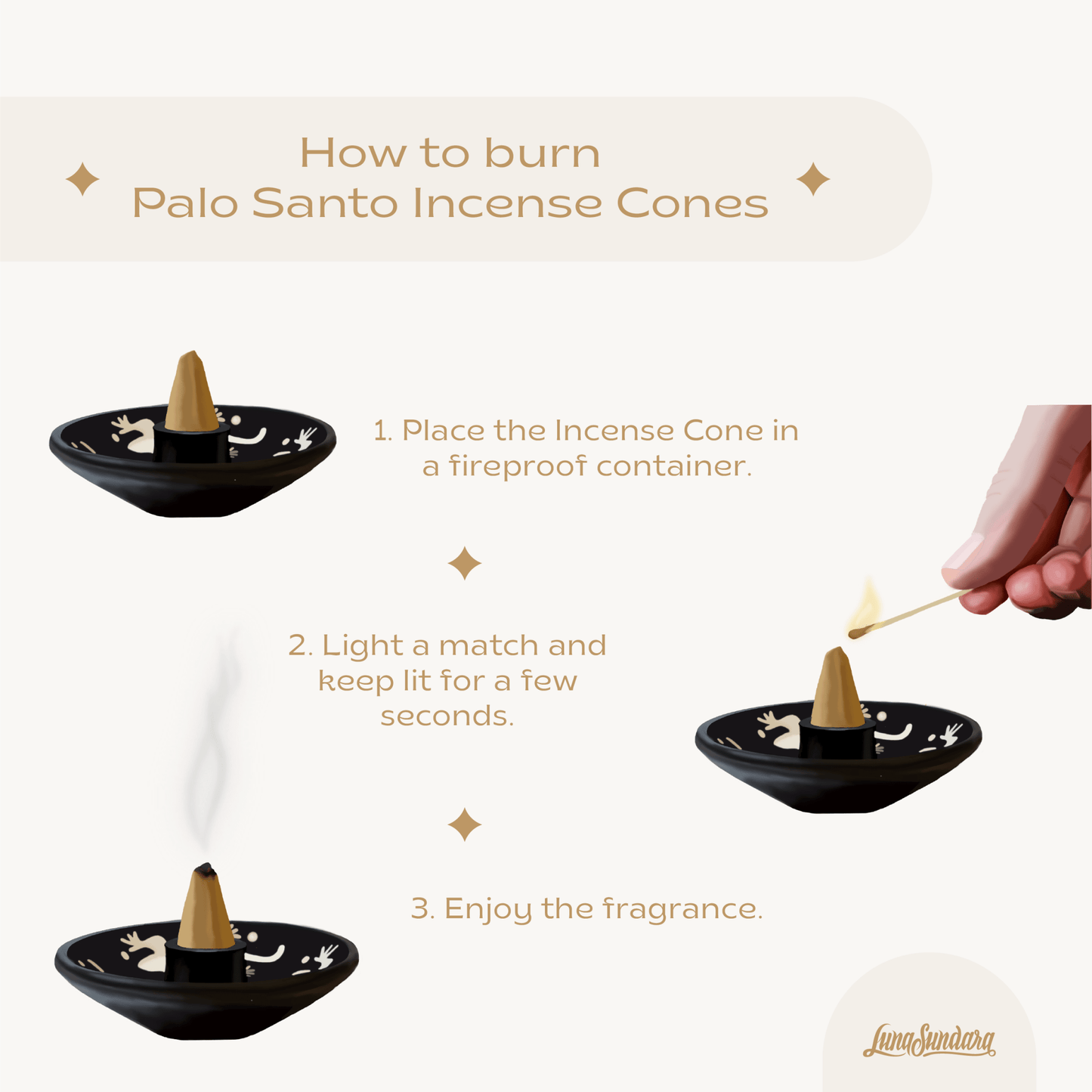 Premium Palo Santo Incense Cones - Recetas Fair Trade