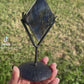 High Quality Blue Labradorite Diamond with Black Metal Stand