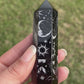 Black Obsidian Silver Etched Obelisk