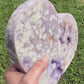 XXL Pink Amethyst with Druzy Amethyst Heart