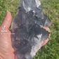 Rare Teal Blue with Purple Border Fluorite Specimen with Peach Stilbite