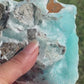 Rare Teal Blue with Purple Border Fluorite Specimen with Peach Stilbite